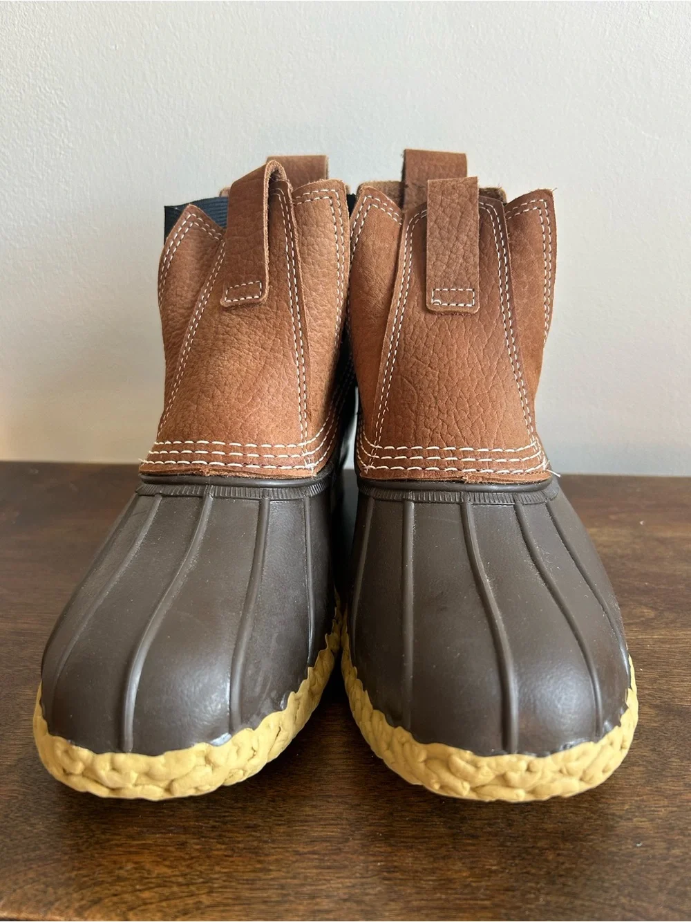 Women’s L.L Bean Chelsea Brown Leather Boots size 8.5 Outdoor Rain Like New - Picture 4 of 16